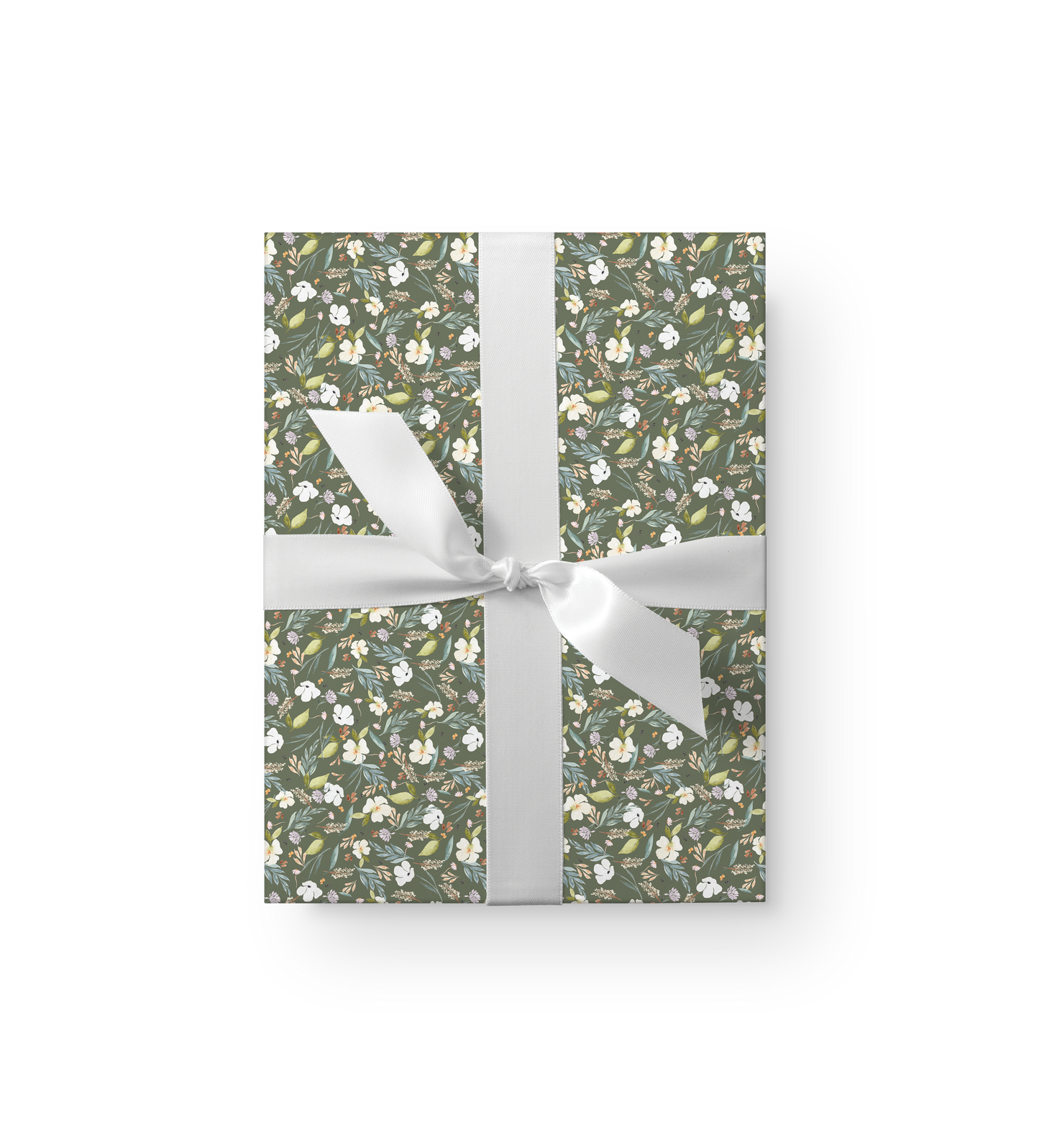 Olive Wildflowers Gift Wrap
