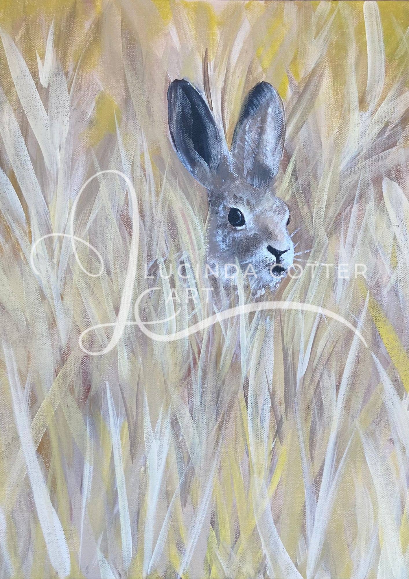 Hare in the Grass Card