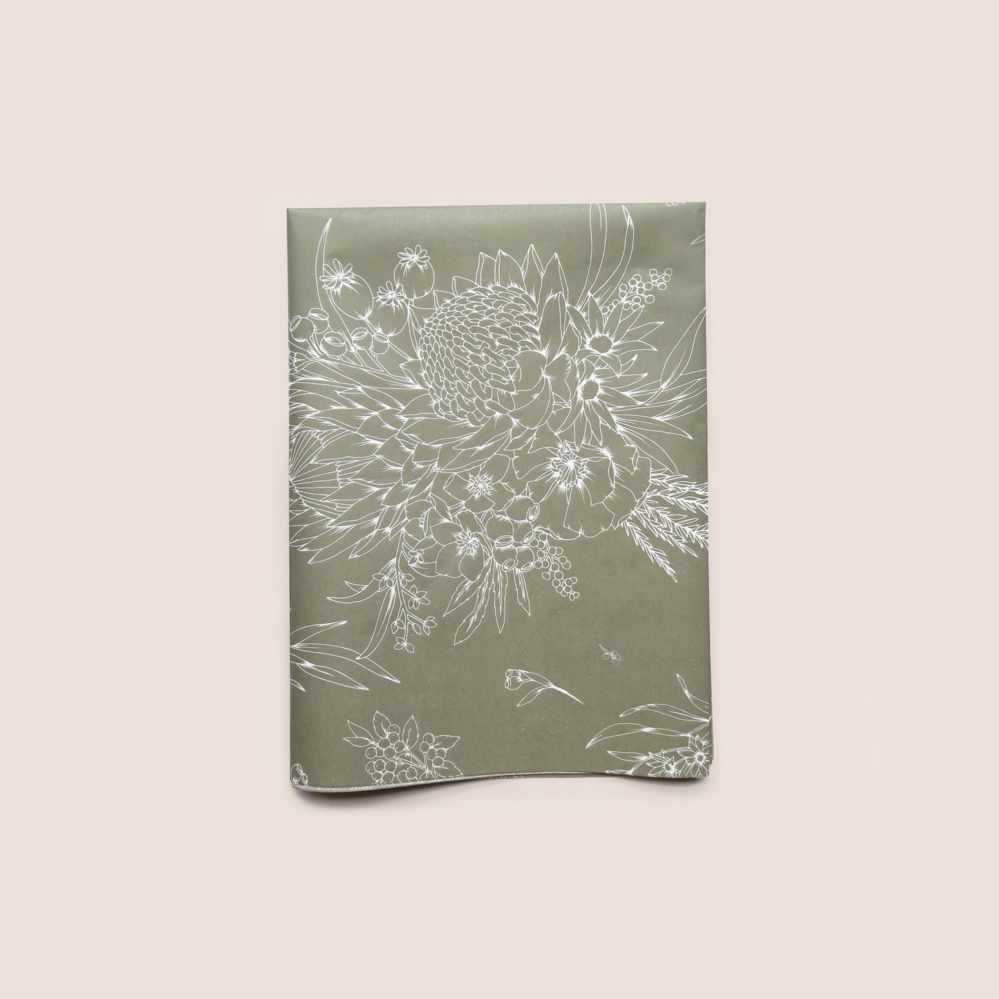 Tissue Paper - King Protea In Olive