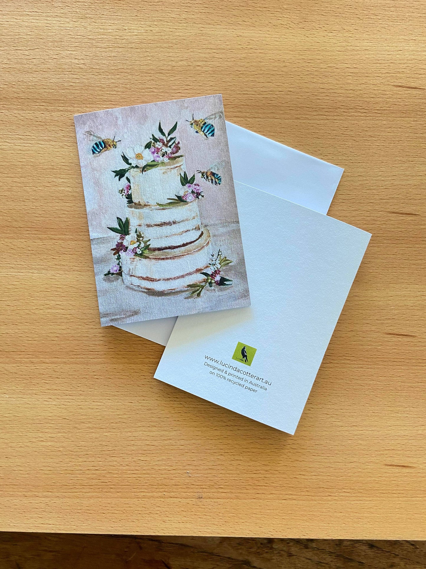 Floral Wedding Cake Card