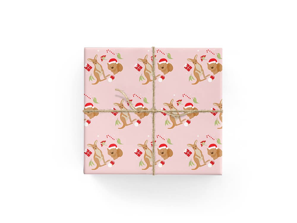 Christmas Kangaroos & Wombats - Wrapping Paper Sheets