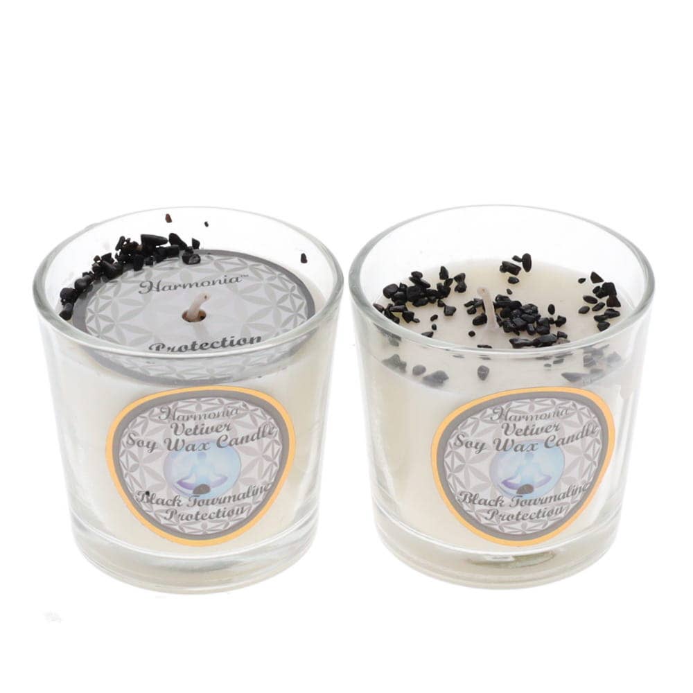 Black Tourmaline Protection Candle – Vetiver Soy Wax