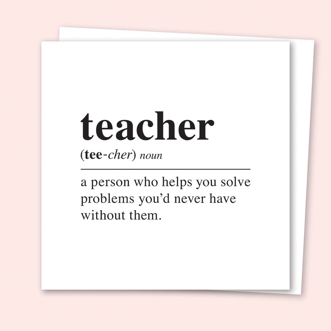 Teacher: Dictionary Definition Greetings Card