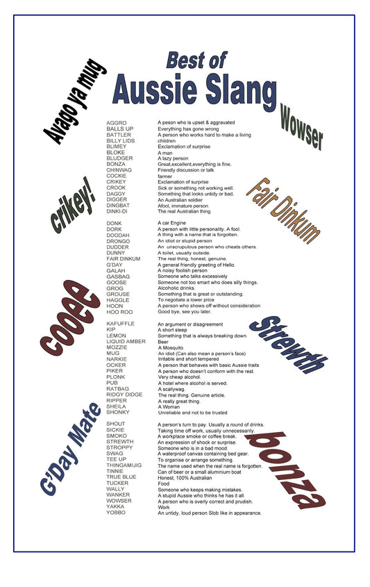 Tea Towel - Aussie Slang