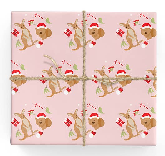 Christmas Kangaroos & Wombats - Wrapping Paper Sheets