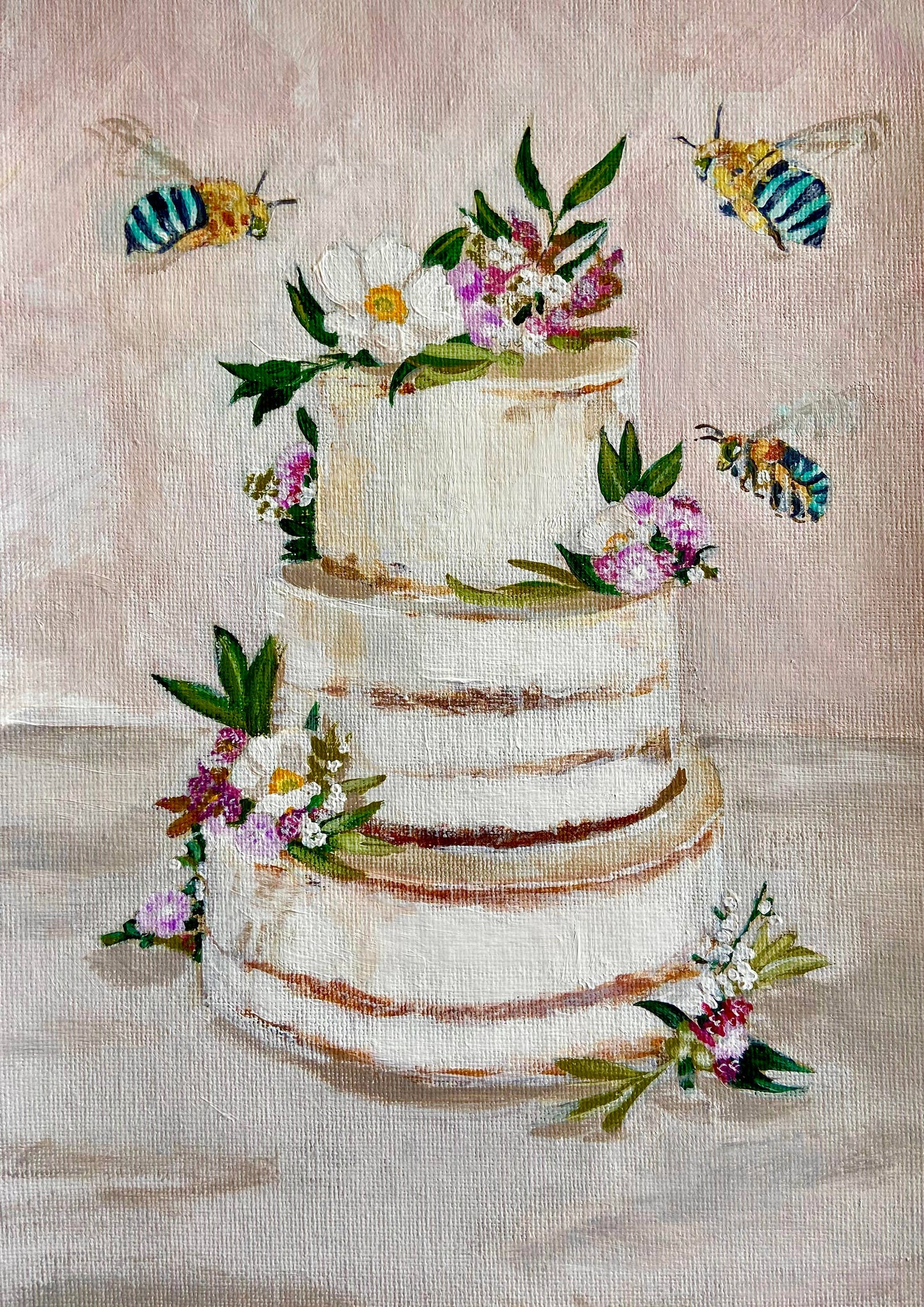 Floral Wedding Cake Card