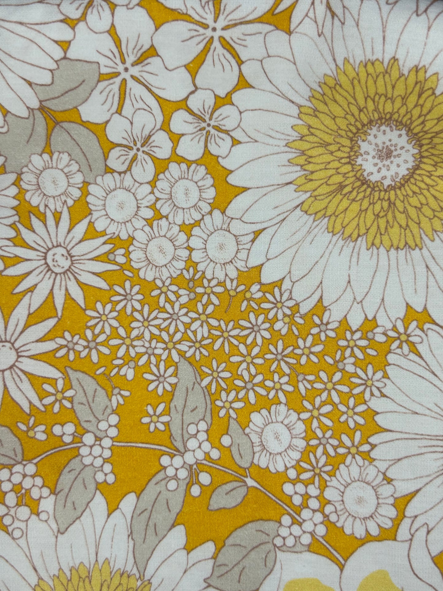 Reusable Gift Wrap - In the Flower Field - Sunflowers - Yellow/Mustard and White