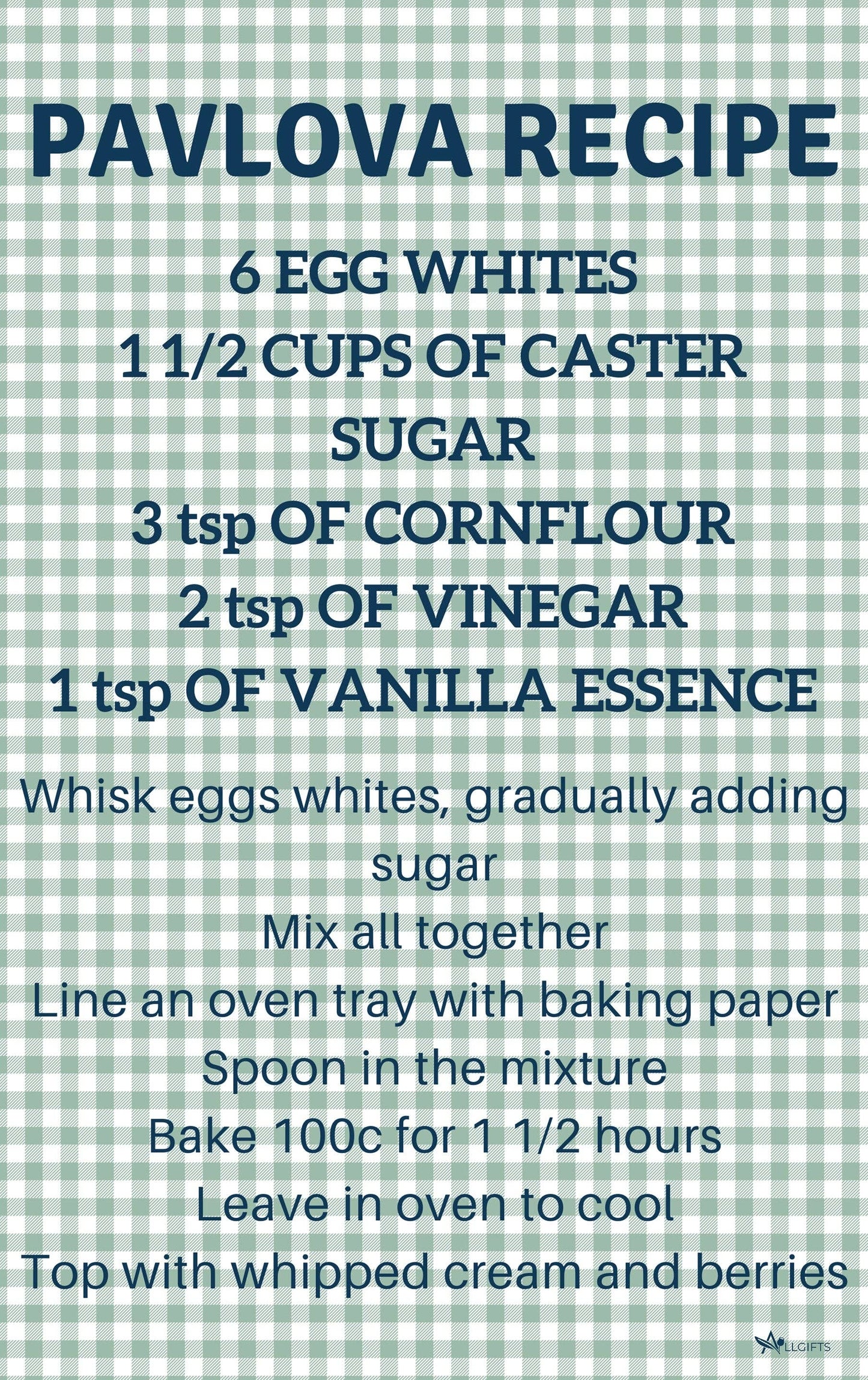Tea Towel - Pavlova Recipe