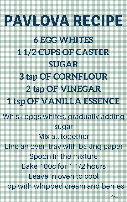 Tea Towel - Pavlova Recipe