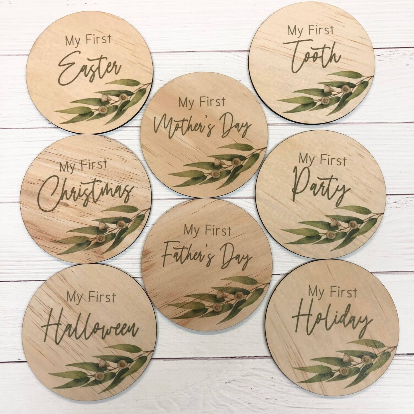 Eucalyptus Milestones - 8 Piece Occasions Set