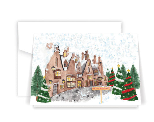 Winter Village Greeting Card