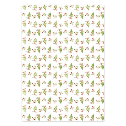 Christmas Trees & Candy Canes - Wrapping Paper Sheets
