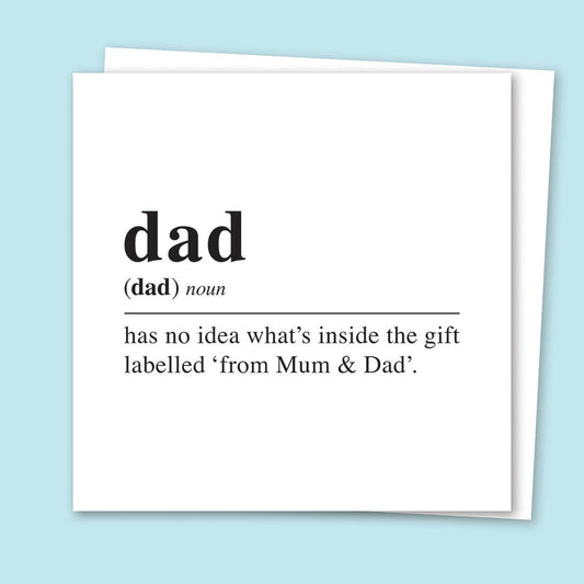 Dad: Dictionary Definition Greetings Card