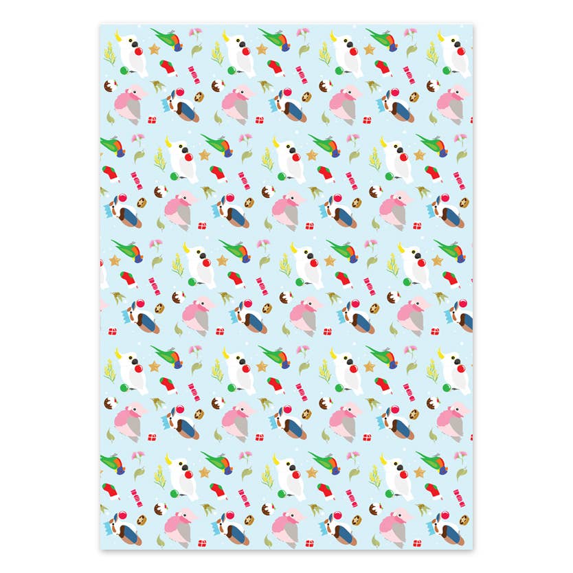 Christmas Birds - Wrapping Paper Sheets