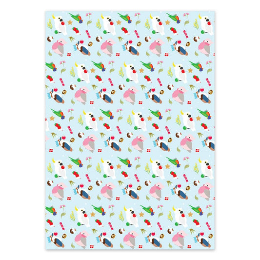 Christmas Birds - Wrapping Paper Sheets