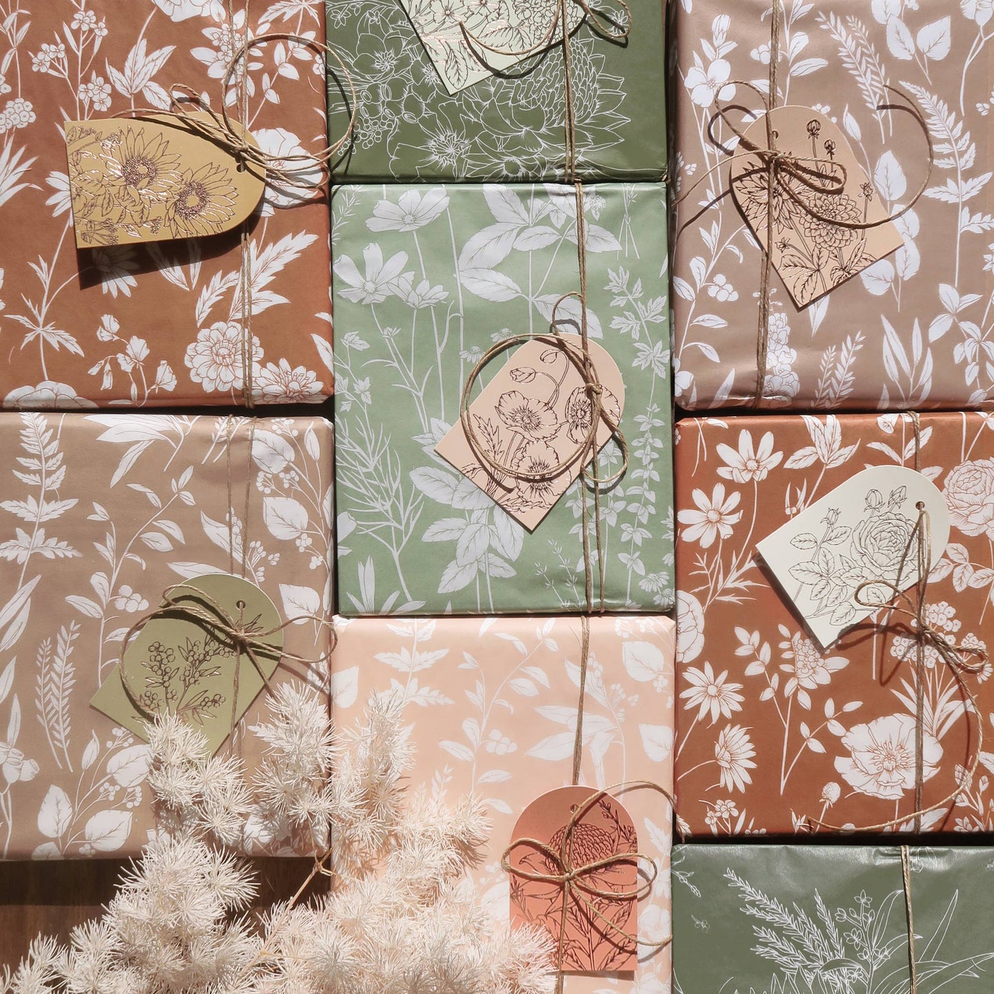 Tissue Paper - Botanical in Mocha