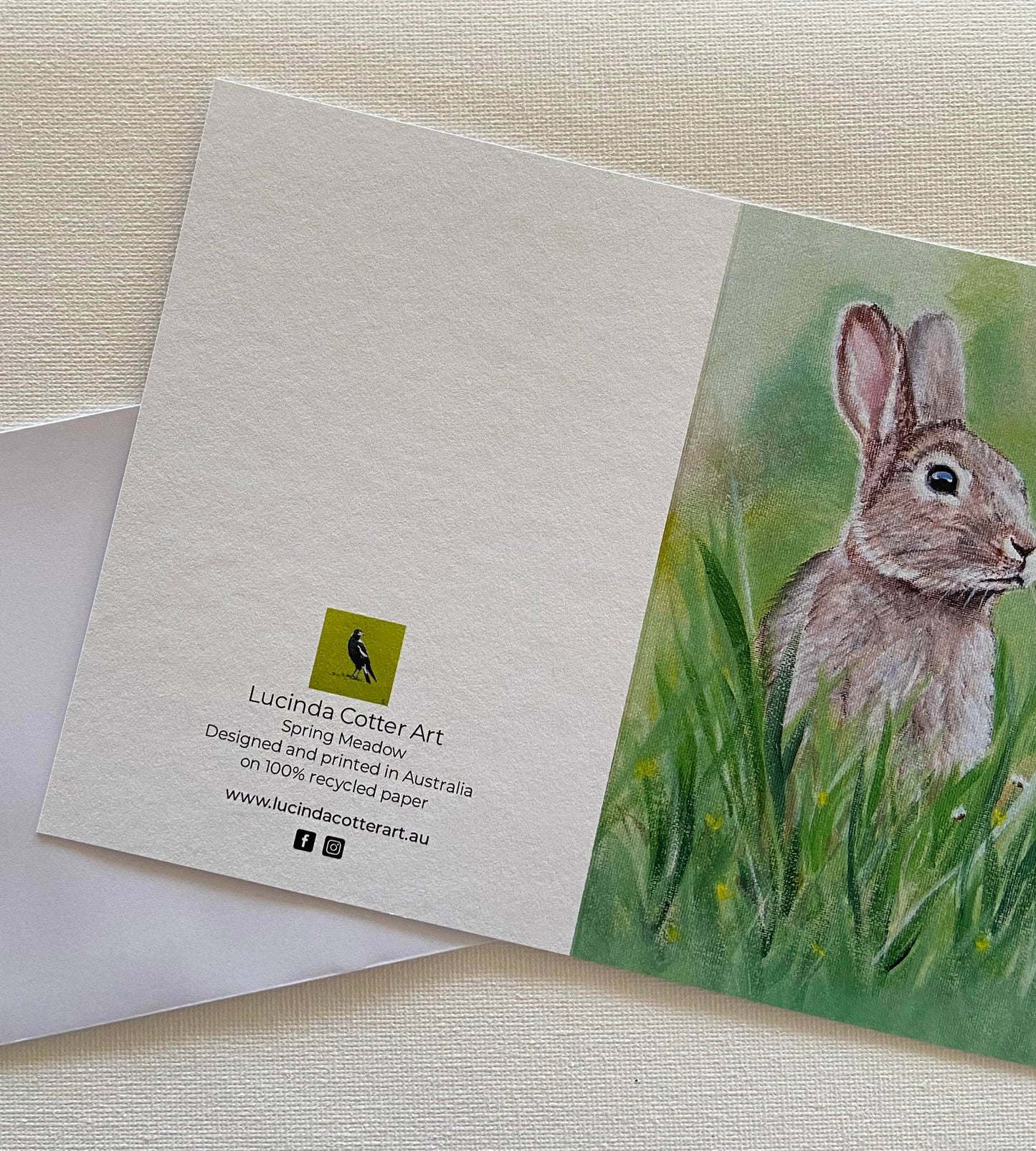 Spring Bunny in Meadow Card
