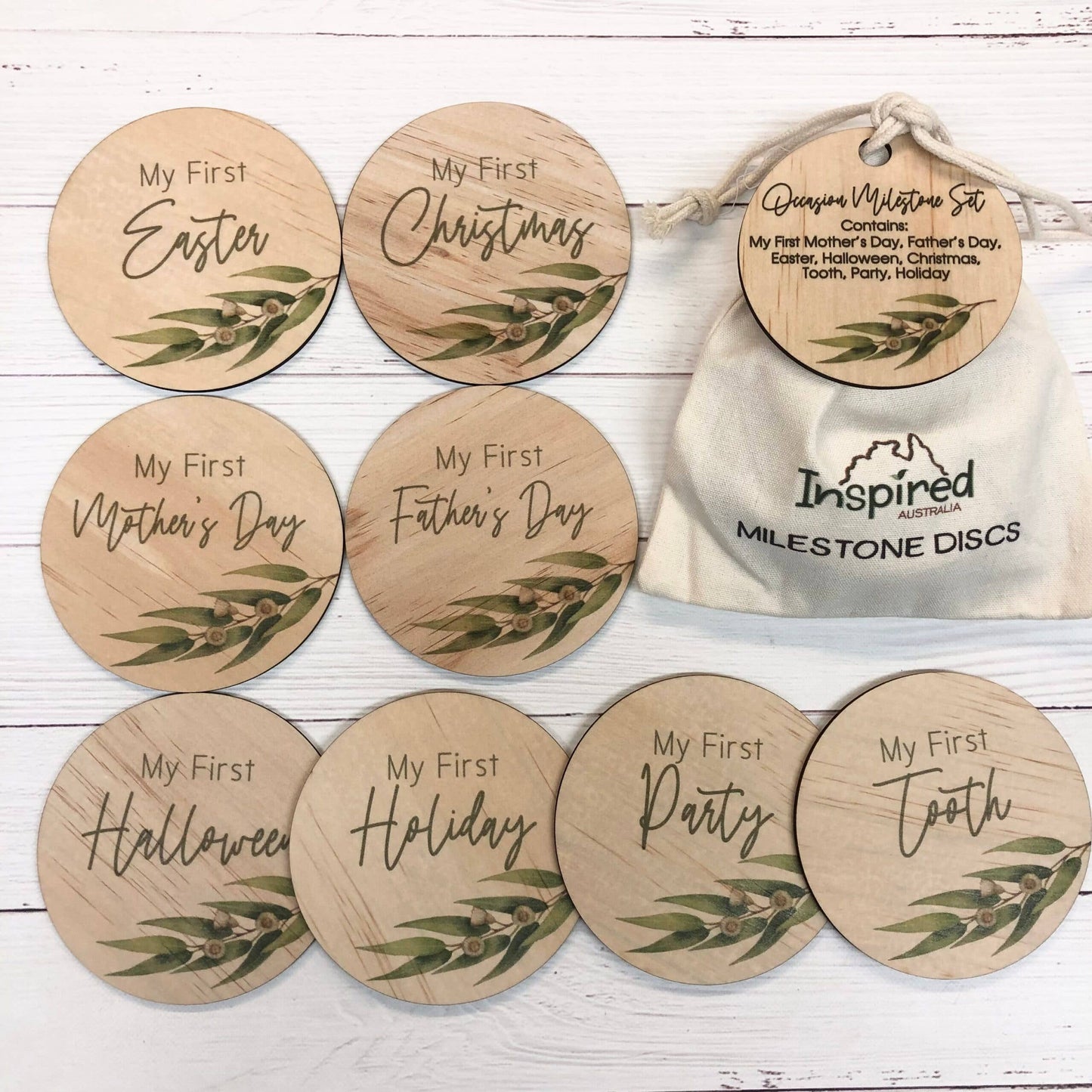Eucalyptus Milestones - 8 Piece Occasions Set
