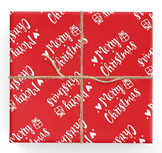 Red Merry Christmas - Wrapping Paper Sheets