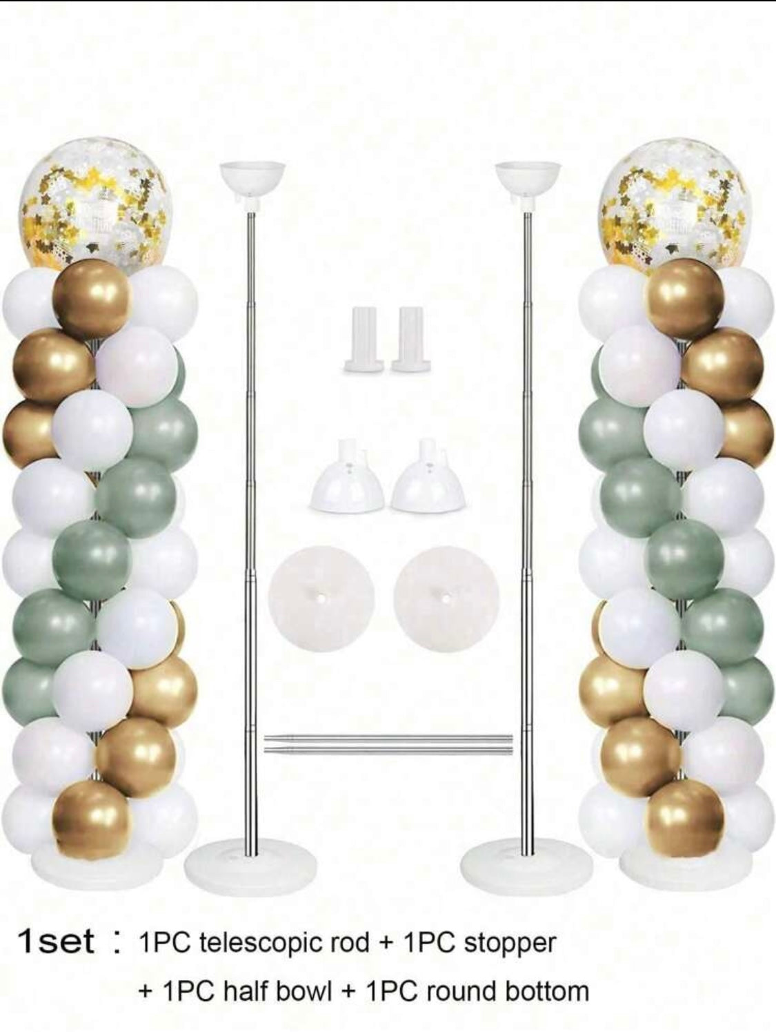 Balloon Stand Hire – Pair (Telescopic Stands)