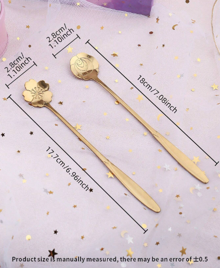 Elegant Gold Flower Spoon – Random Selection
