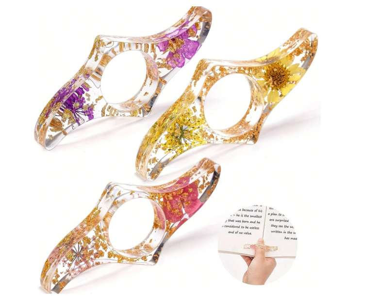 Resin Book Page Holder - Dried Flower Thumb Bookmark