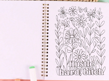 Funny Swear Word Adult Coloring Book – Floral Designs for Stress Relief & Laughter