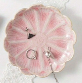 Elegant Ceramic Lotus Leaf or Petal Jewelry Trays