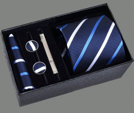 Men’s 5-Piece Classic Striped Necktie Gift Set