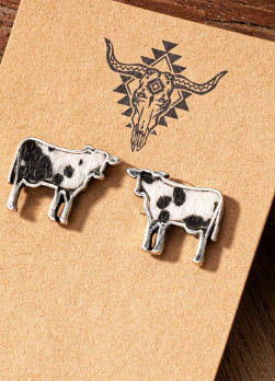 Western Cowgirl Cowhide Stud Earring – Choose Your Style