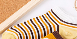 🐝 Bee Striped Pattern Ankle Socks – Sold Individually