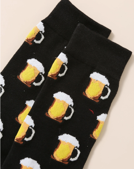 Men’s Beer Print Crew Socks