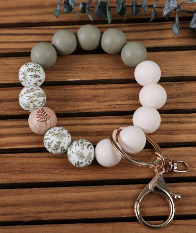 🌸 Boho Beaded Bracelet Keychains – Floral, Cow Print & Tassel Charms
