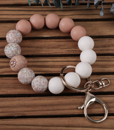 🌸 Boho Beaded Bracelet Keychains – Floral, Cow Print & Tassel Charms