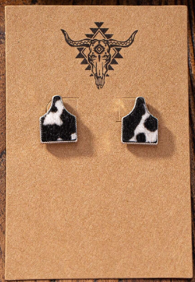 Western Cowgirl Cowhide Stud Earring – Choose Your Style