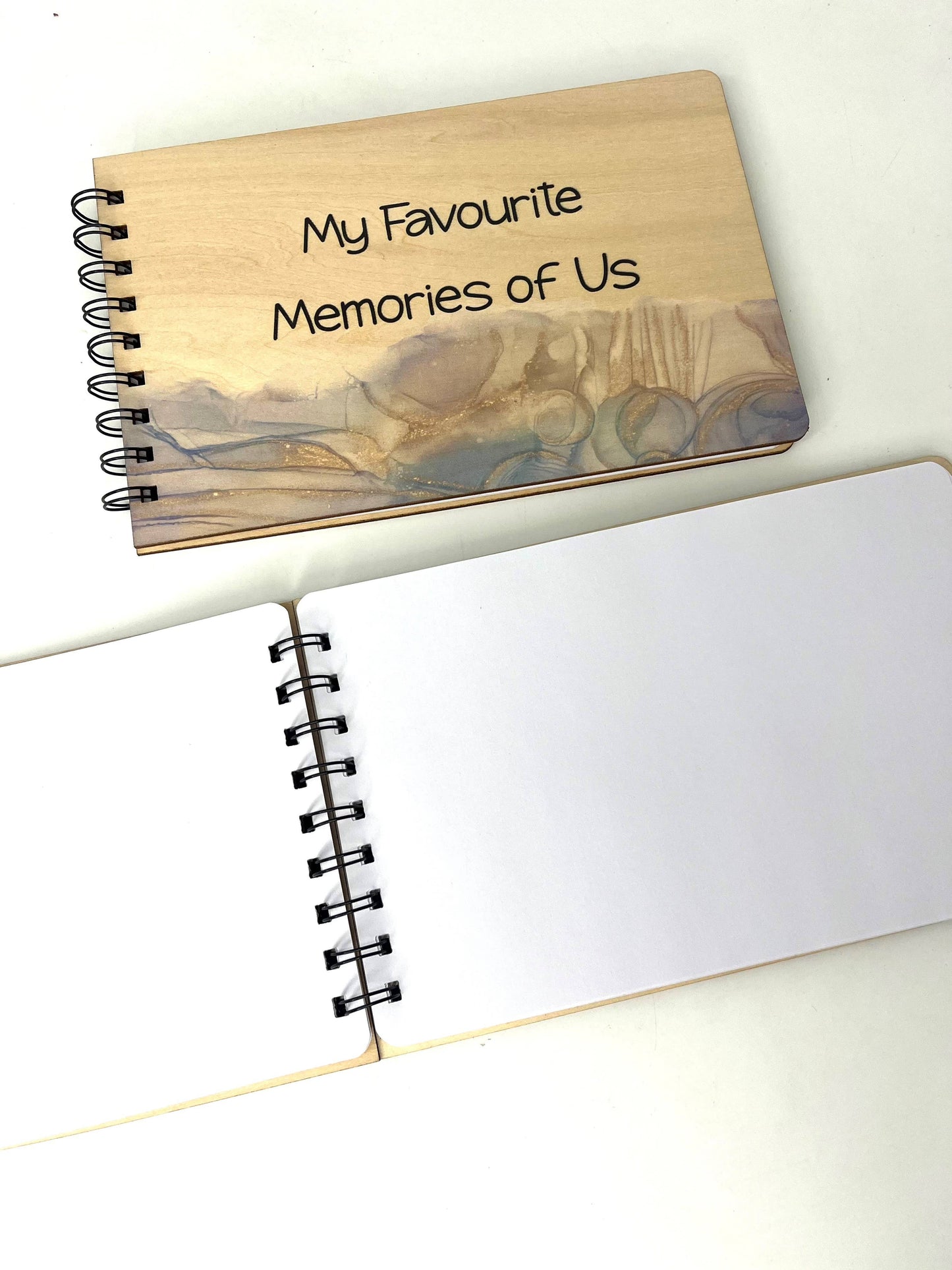 Blank Page Wooden Cover Memory Book