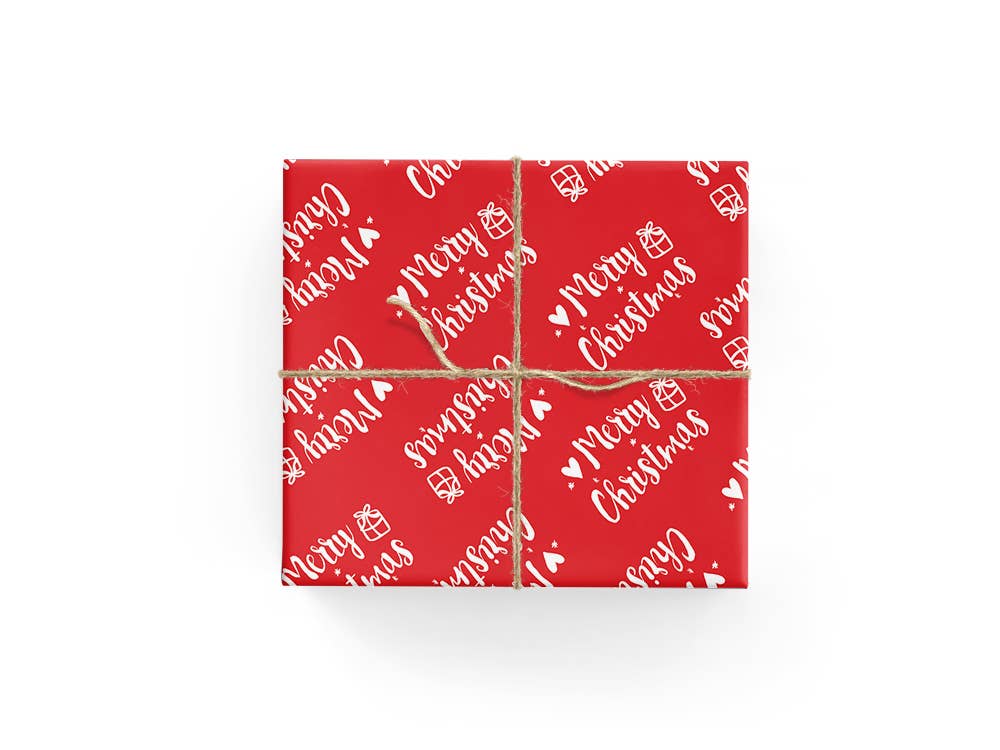 Red Merry Christmas - Wrapping Paper Sheets