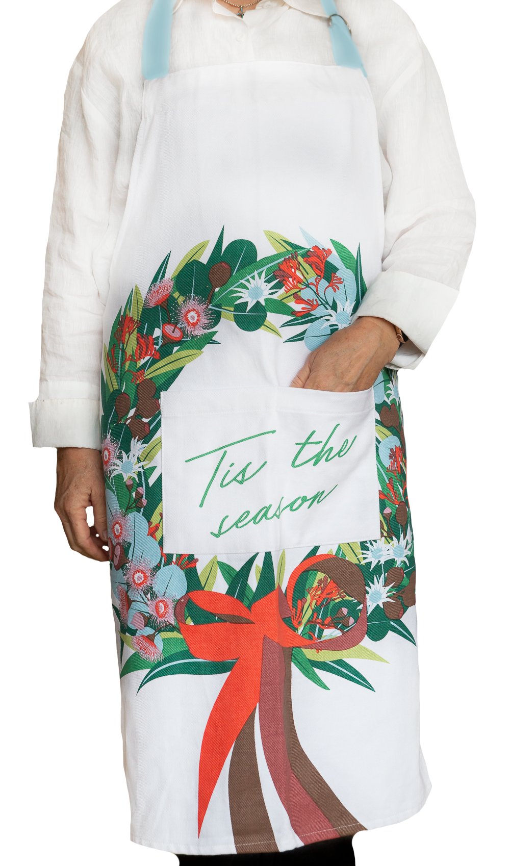Apron (Heavy Drill) - Xmas Wreath