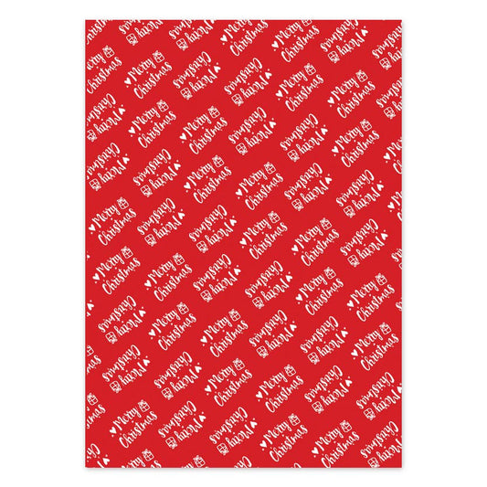 Red Merry Christmas - Wrapping Paper Sheets
