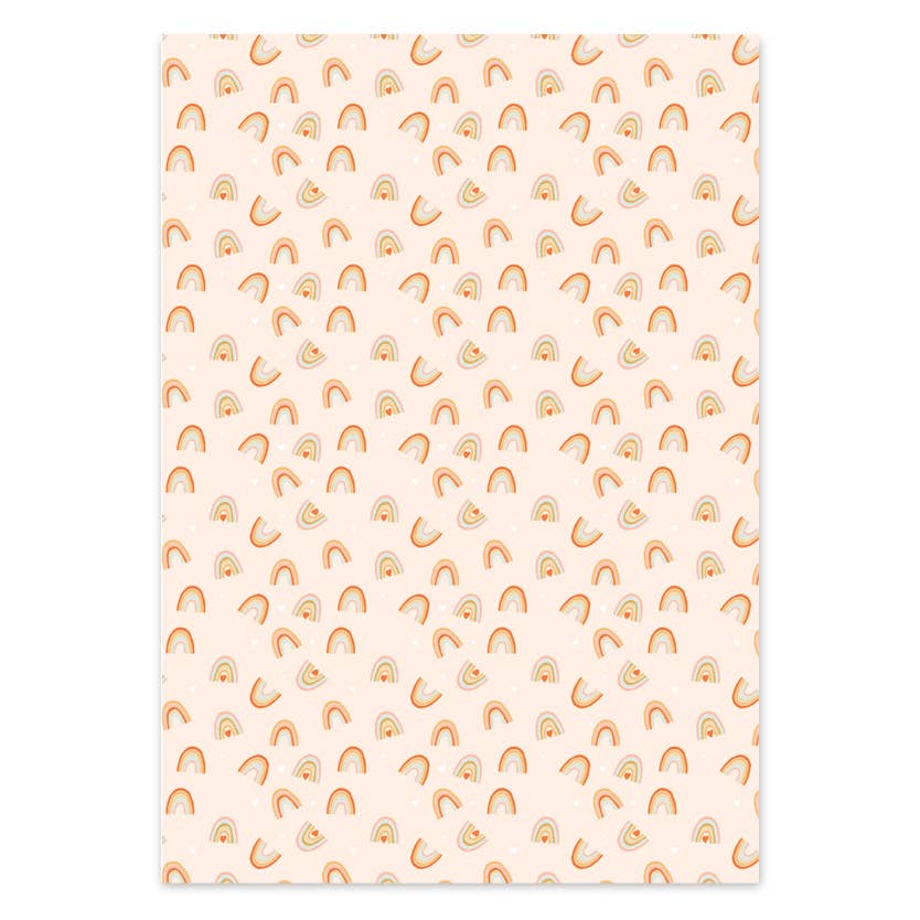 Rainbows & Hearts - Wrapping Paper Sheets