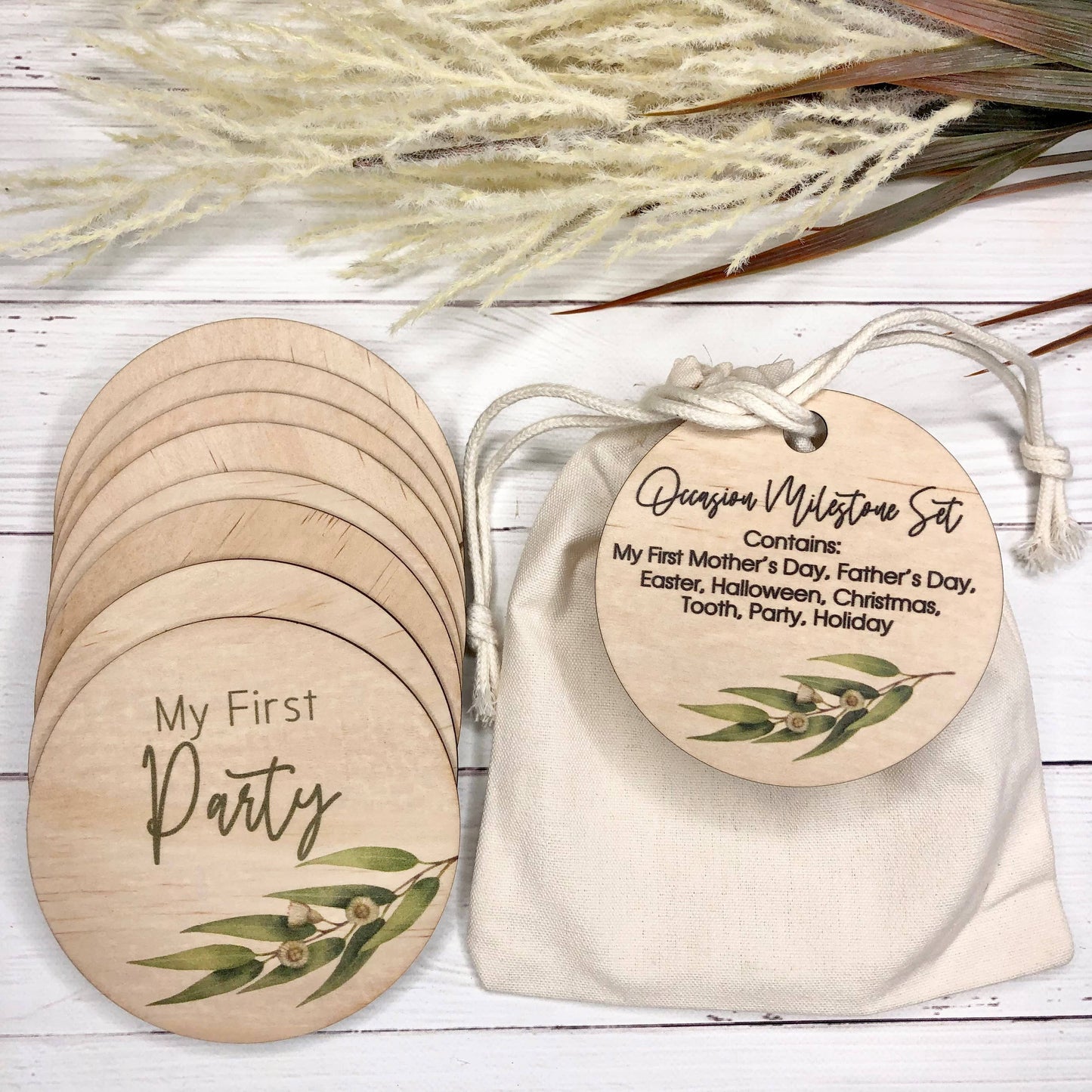 Eucalyptus Milestones - 8 Piece Occasions Set