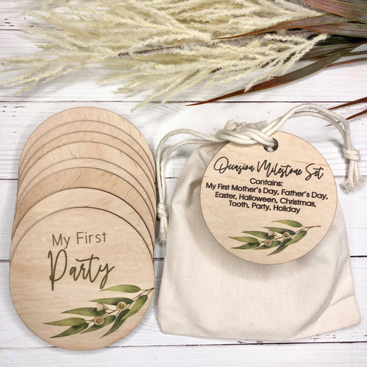 Eucalyptus Milestones - 8 Piece Occasions Set