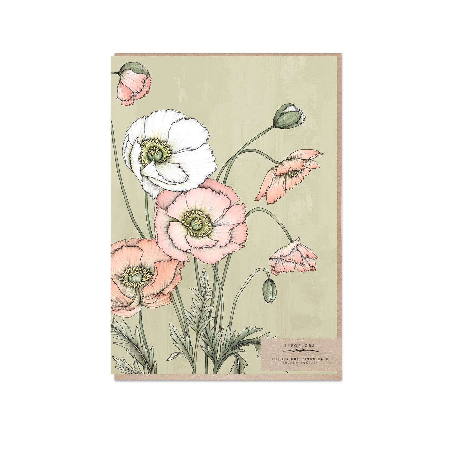 Poppies in Sage Portrait Card