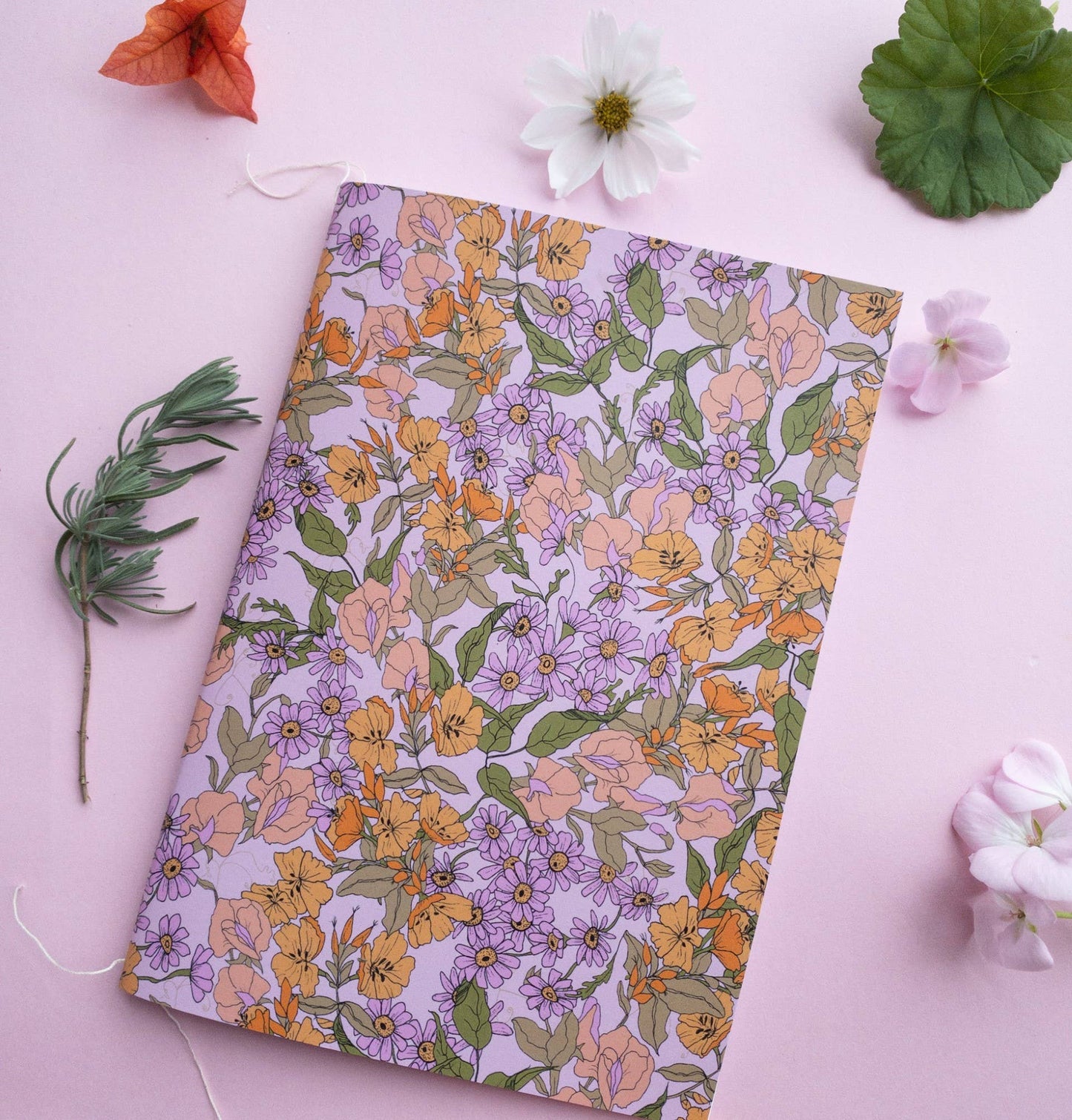 Recycled Paper Notebook Primrose Print